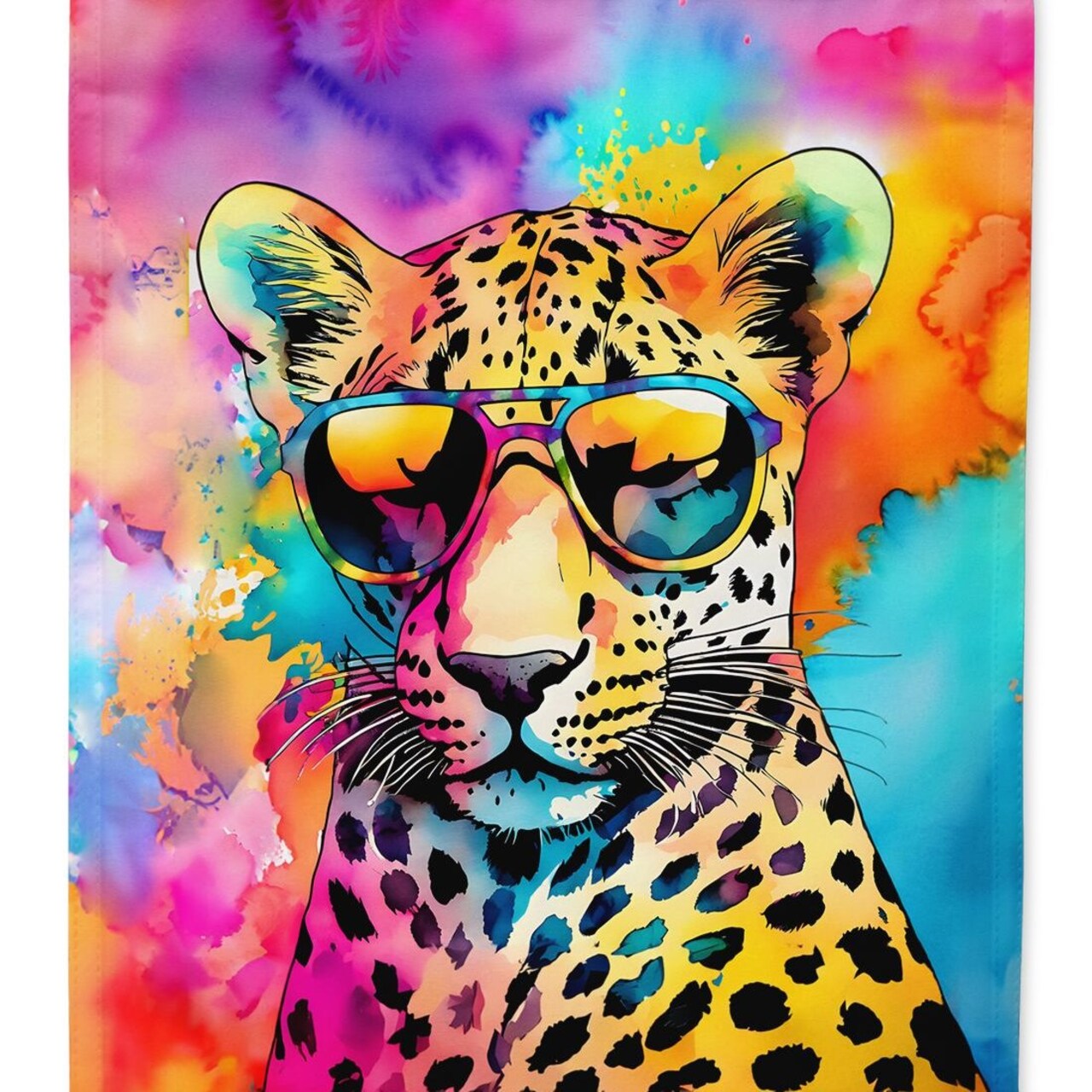Edge Collections - 11.25" X 15.50" - Multicolor - Leopard Decorative Banner Hippie Animal - 1 Piece